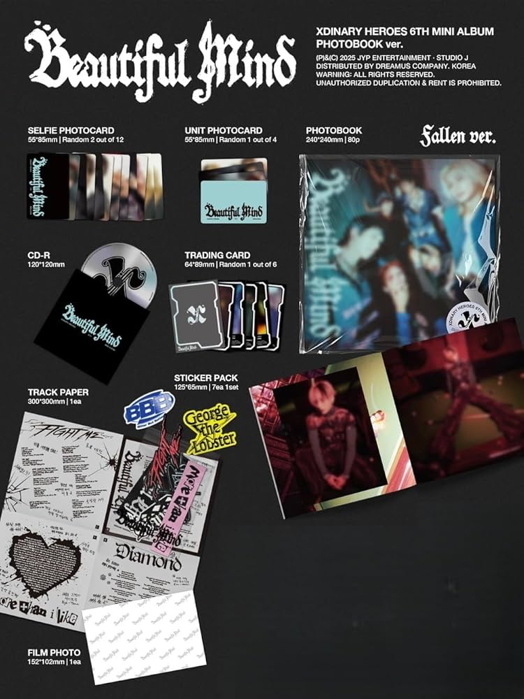 Xdinary Heroes - 6th Mini Album Beautiful Mind ver Fallen Sellado