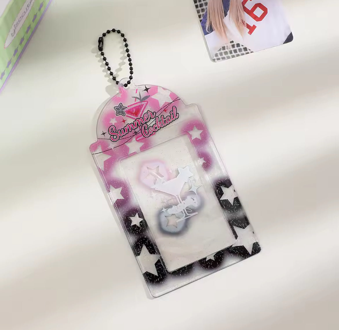 Holder transparente con Glitter