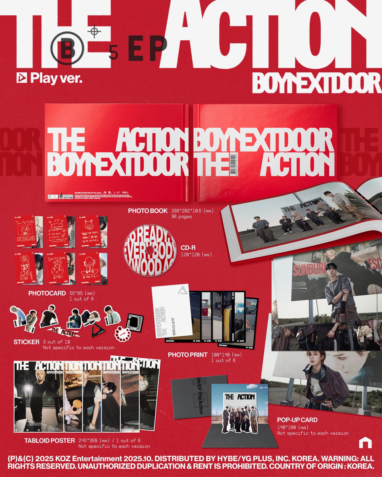 BOYNEXTDOOR Albumes - 5th EP The Action Sellados ver Photobook