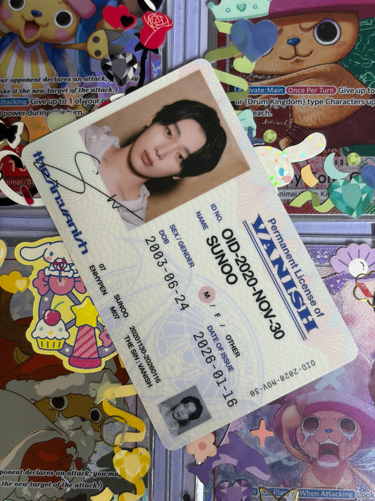 Sunoo The Sin : Vanish ver Fugitive ID