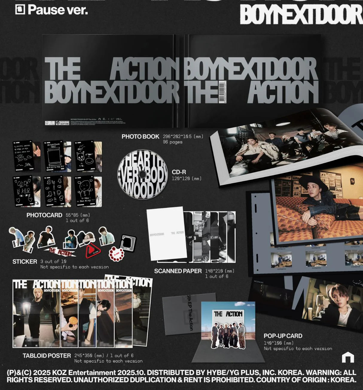 BOYNEXTDOOR Albumes - 5th EP The Action Sellados ver Photobook