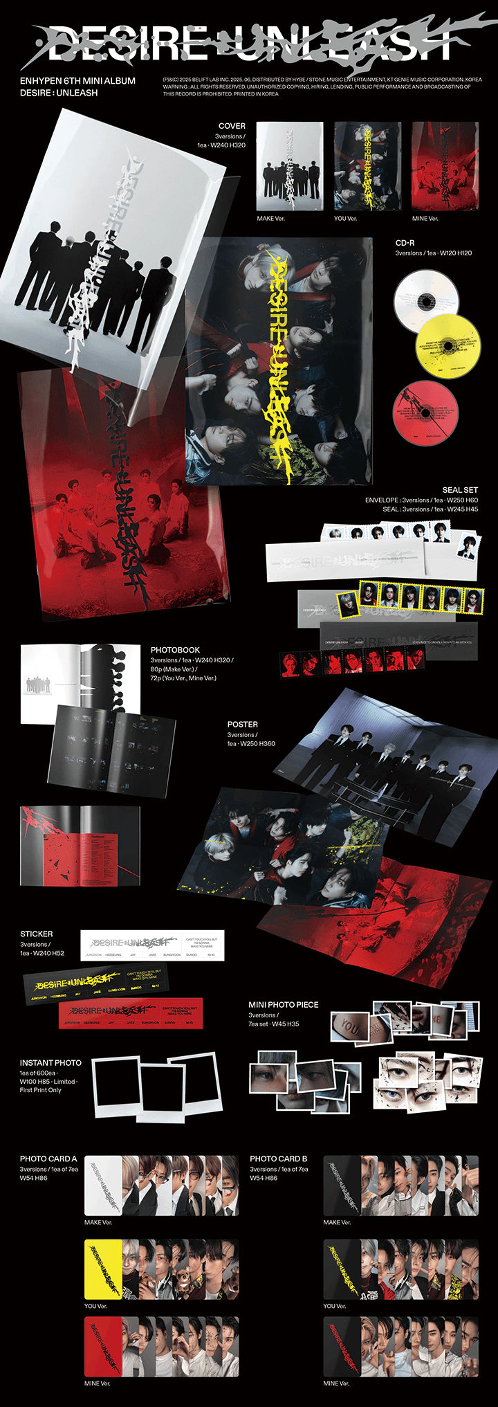 Enhypen - Desire - UNLEASH 6th Mini Album Sellados